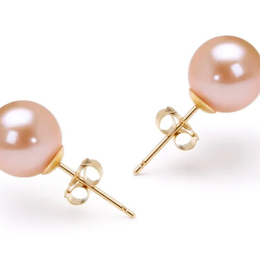 2 Carat Rose Pearl Gemstone Stud Earrings