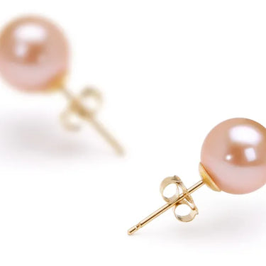 2 Carat Rose Pearl Gemstone Stud Earrings