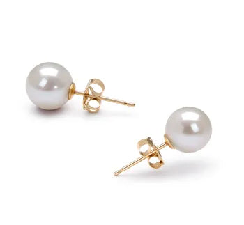 2 Carat Pearl Stud Earings In White