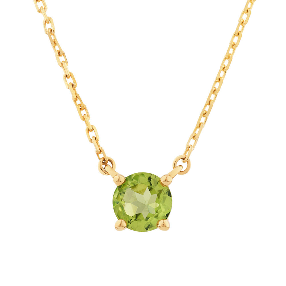 2 Ct Peridot Gemstone 4 Prong Setting Solitaire Pendant Peridot