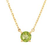 2 Ct Peridot Gemstone 4 Prong Setting Solitaire Pendant Peridot