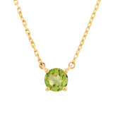 2 Carat Peridot Gemstone Solitaire Pendant In Yellow Gold