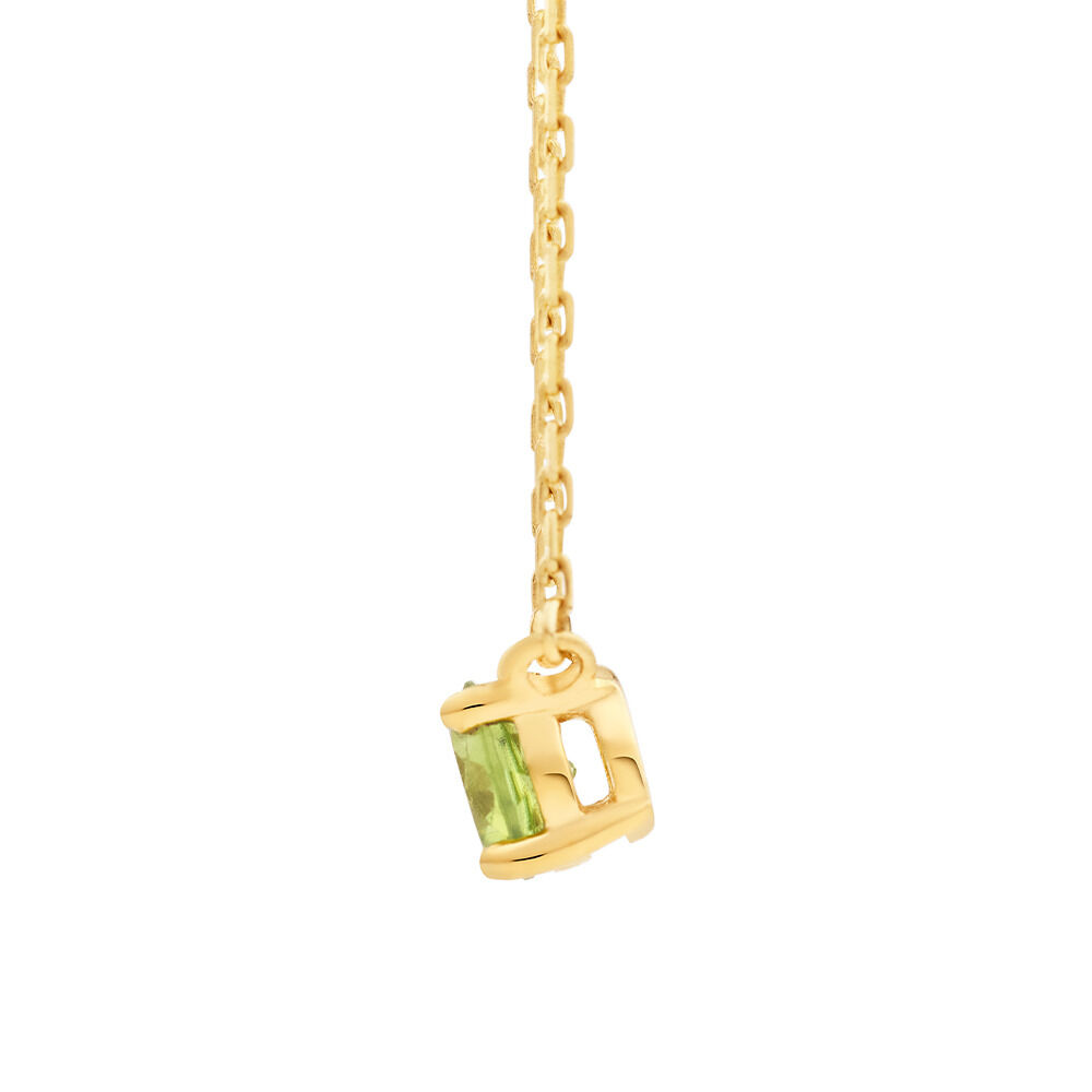 2 Ct Peridot Gemstone 4 Prong Setting Solitaire Pendant