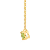 2 Carat Peridot Gemstone Solitaire Pendant In Yellow Gold