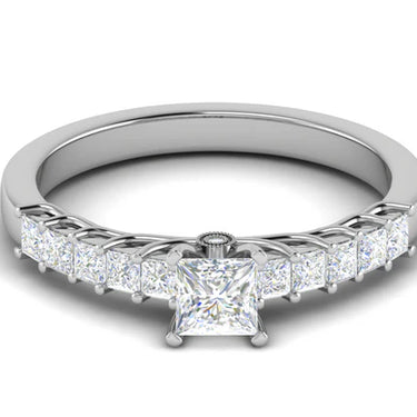 2 Carat Princess Cut 4 Prong Lab Diamond Engagement Ring In White Gold