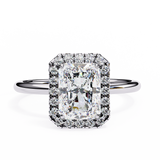 2 Carat Radiant Cut Halo Lab Diamond Engagement Ring In White Gold