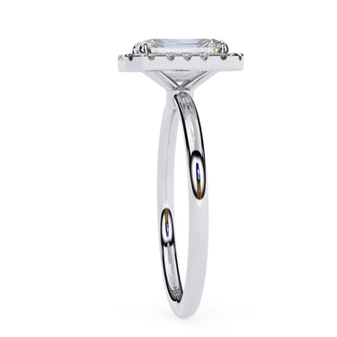 2 Carat Radiant Cut Halo Lab Diamond Engagement Ring In White Gold