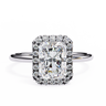 2 Carat Radiant Cut Halo Lab Diamond Engagement Ring In White Gold