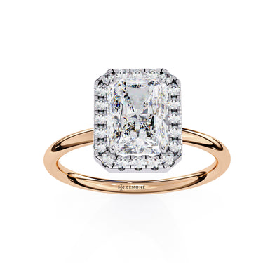 2 Carat Radiant Cut Halo Lab Diamond Engagement Ring In Rose Gold