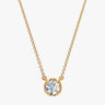 2 Carat Round Cut Bezel Setting Lab Diamond Pendant In Yellow Gold