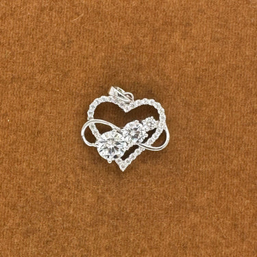 2 Carat Round Cut Heart Shaped Moissanite Pendants