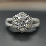 2 Carat Round Halo Engagement Ring