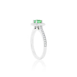 2 Carat Round Halo Gemstone Ring in White Gold