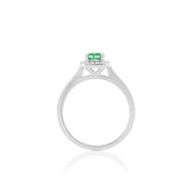 2 Carat Round Halo Gemstone Ring in White Gold