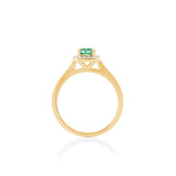 2 Carat Round Halo Gemstone Ring in Yellow Gold