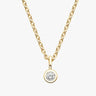 2 Carat Round Shape Bezel Setting Lab Diamond Solitaire Pendant in Yellow Gold