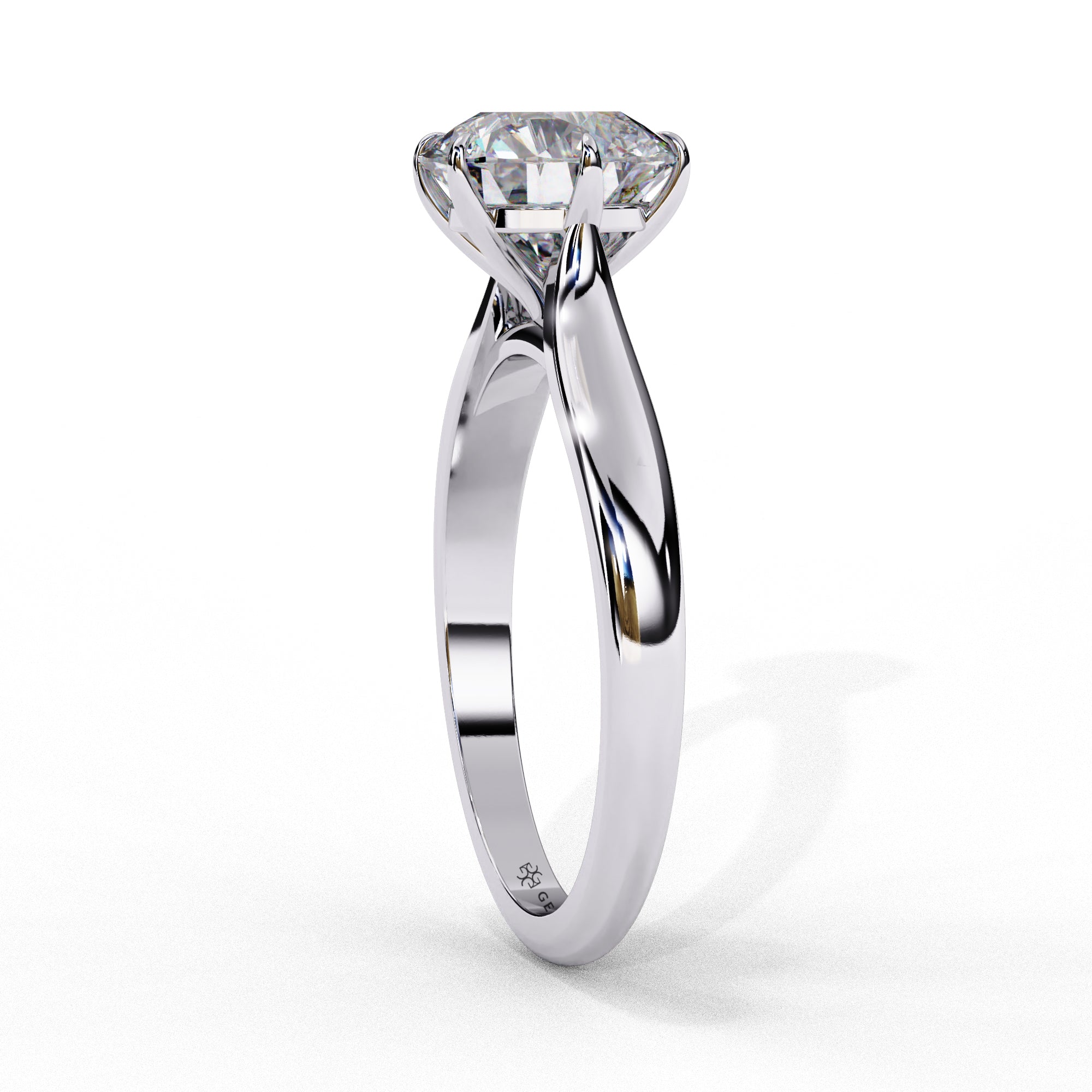 2 Carat Round Cut 6 Claw Prong Solitaire Lab Diamond Ring