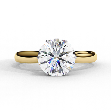 2 Carat Round Shape Lab Diamond Solitaire Engagement Ring In Yellow Gold