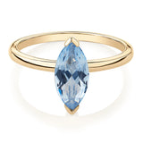 2 Ct Marquise Cut Solitaire Blue Lab Diamond Engagement Ring