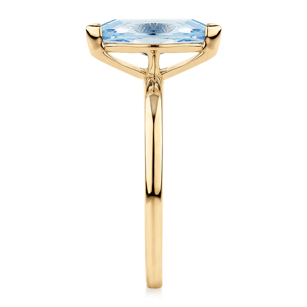 2 Ct Marquise Cut Solitaire Blue Lab Diamond Engagement Ring