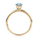 2 Ct Marquise Cut Solitaire Blue Lab Diamond Ring In Yellow Gold