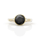 2 Ct Round Cut Black Diamond Solitaire Engagement Ring