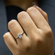 1 Ct Emerald Shape Lab Grown Diamond Solitaire Ring