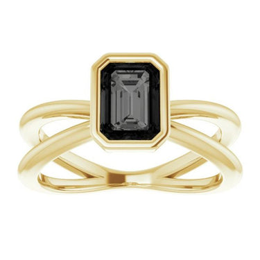 2.5 Carat Emerald Black Diamond Twist Ring In Gold