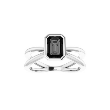 2.5 Carat Emerald Black Diamond Twist Ring In Gold