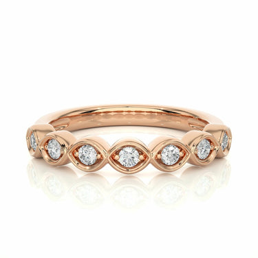 0.20 Carat 2 mm Round Cut 7 Stone Prong Set Diamond Eternity Band In Rose Gold