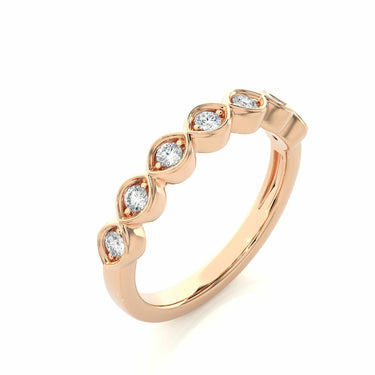 0.20 Carat 2 mm Round Cut 7 Stone Prong Set Diamond Eternity Band In Rose Gold