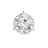 1 Carat Round Shape Prong Setting Diamond Studs In Yellow Gold