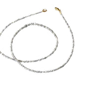 24 Inch Faceted White Diamond Beads Necklace