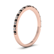0.60 Carat Round Cut Bar Setting Black And White Diamond Half Eternity Ring