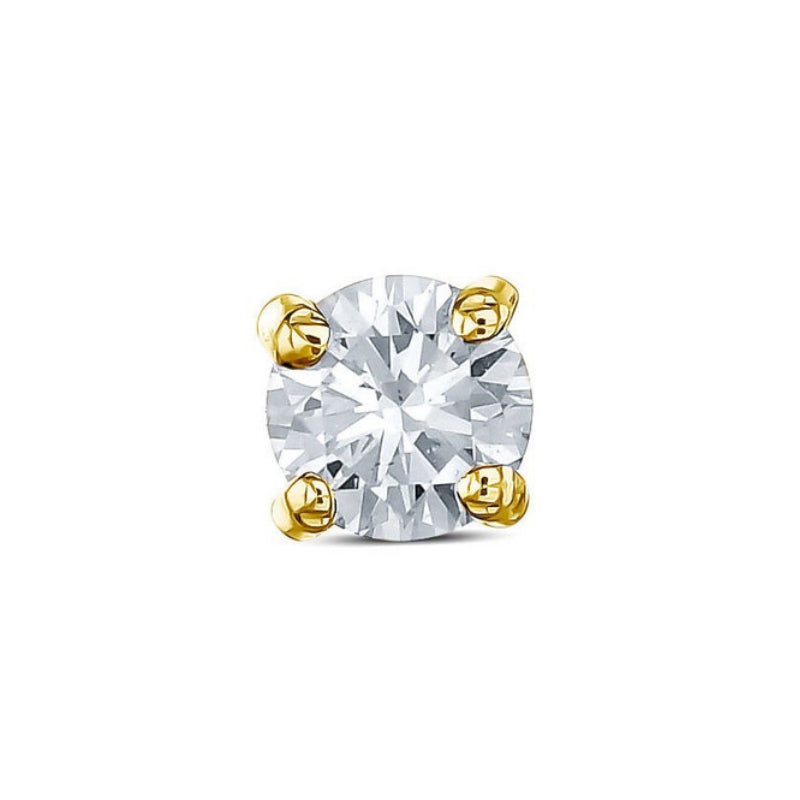Diamond Solitaire Earrings 1 Carat Yellow Gold