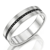 0.31 Round Cut Carat Channel Setting Black Diamond Ring Men's Black Diamond Engagement Ring