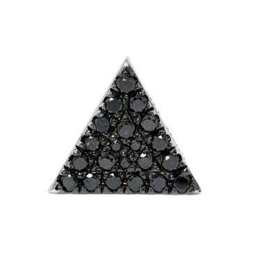 Triangle 1 Ct Black Diamond Stud Earrings 14k Gold