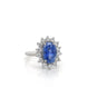 5.50 Ct Oval Shape Prong Setting Halo Sapphire Ring