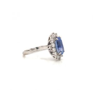 5.50 Ct Oval Shape Sapphire Halo Ring