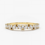 1 Carat Marquise And Round Prong Setting Diamond Ring With Accents In Yellow Gold 