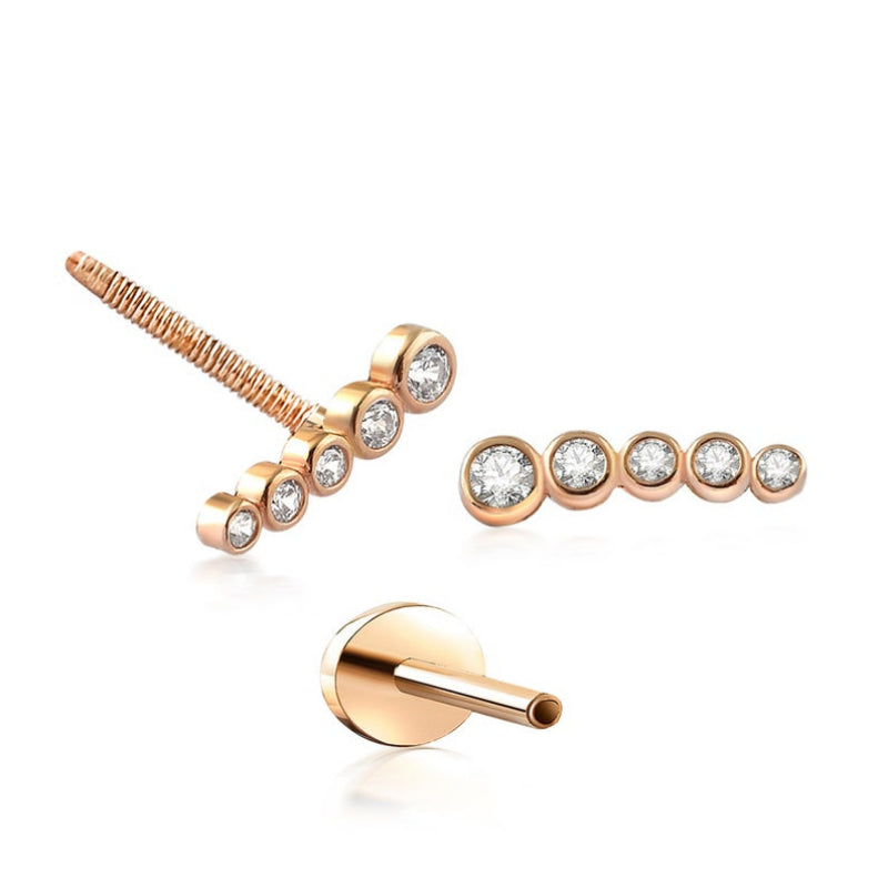 0.40 Ct Bezel Setting Diamond Stud Earrings In Rose Gold