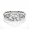 1.70 Carat Round Cut 4 Prong Set Lab Diamond 3 Stone Ring In White Gold