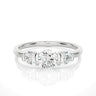 0.90 Ct Round Shape 3 Stone Moissanite Engagement Ring in White Gold