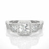 1.35 Ct Round Cut Prong Set Lab Diamond 3 Stone Engagement Ring In White Gold