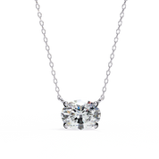 3 Ct Cushion Lab Diamond Solitaire Necklace Yellow Gold Lab Diamond