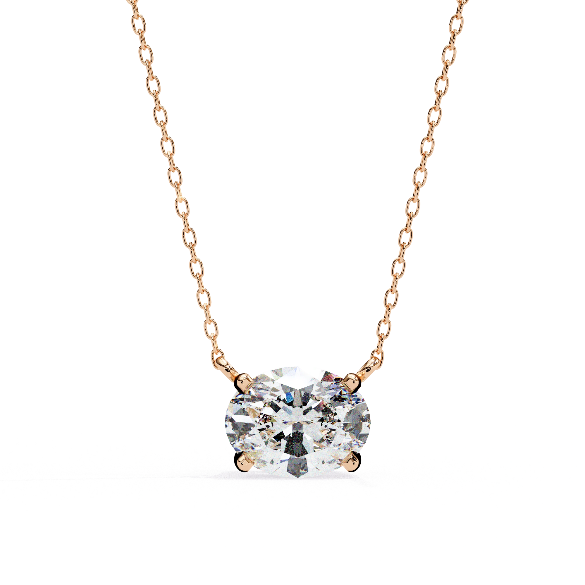 3 Ct Cushion Lab Diamond Solitaire Necklace Yellow Gold Lab Diamond