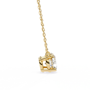 3 Ct Cushion Lab Diamond Solitaire Necklace Yellow Gold