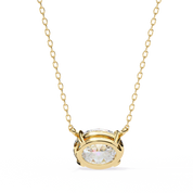 3 Ct Cushion Lab Diamond Solitaire Necklace Yellow Gold