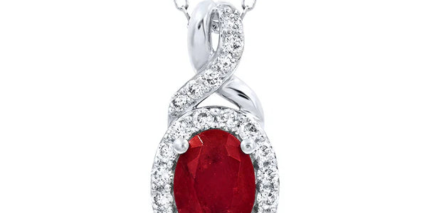 3.10 Carat Oval Ruby Gemstone Prong Setting Halo Pendant