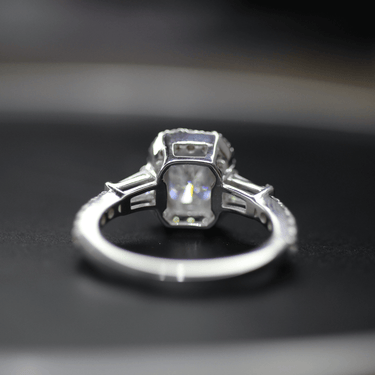 3.20 Carat Radiant Cut 3 Stone Engagement Ring
